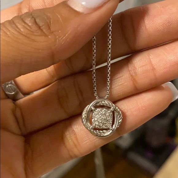 David Yurman Diamond Infinity Necklace Pendant with Box - Picture 5 of 6